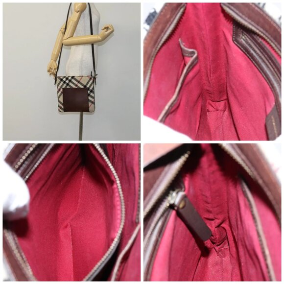 BURBERRY Nova Check Shoulder Bag Wool Beige - Picture 15 of 15